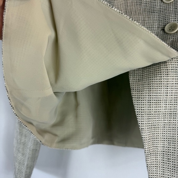 Armani Collezioni Womens 6 Tweed Linen Blend Blazer Cream Black Classic,Career - Picture 10 of 14